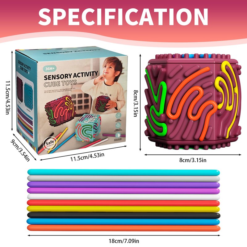 Luckynono 3D Sensorische Aktivität Board - Silikon Sensorische Spielzeug mit