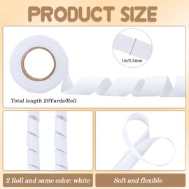 CRASPIRE 2 Roll 1 Inch x 20 Yards Fusible Batting Seam Tape Iron on Hem Tape White Seam Tape Fusible Batting Tape for Quilting Fusible Sheer Tape Hemming Tape for Art Quitting Batting Sewing