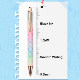 30 Pieces Glitter Metal Retractable Pen Rose Gold Ballpoint Pens Glitter Colorful Ballpoint Pens Click Ball Office Pens Medium Point 1.0 mm Click Pen Black Ink Ballpoint Pen for School Office Supply