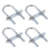 sourcing map Set of 4 Round U-Bolts Steel M6 with