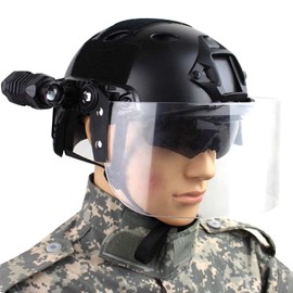 Topyond Transparent Anti-Riot Face Protection, Black Frame, Thickened Lens, Full Face Protection for Grinding, Cutting and Work Safety