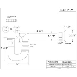 Westbrass D401-PF-12 Decorative Styrene P-Trap, Oil Rubbed Bronze