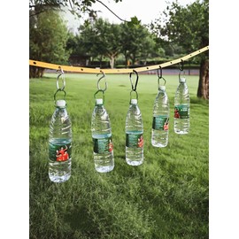 Heavy-Duty Travel Clothesline 3.6m with 34 Holes Portable Nylon Clothes Line with Metal Hooks, No Tools Needed, Adjustable for Camping, Balcony, Hotel, Camper, Indoor & Outdoor Use, Yellow