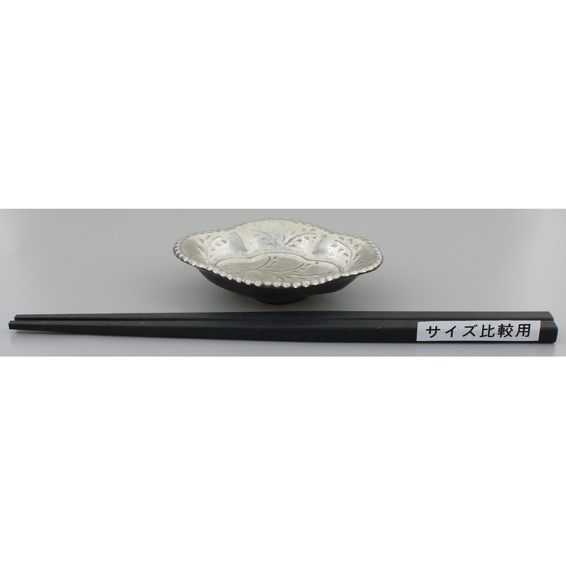 Arita Ware 466059 Toetsu Kiln Moku-Shaped Salt Dish, Silver Painted