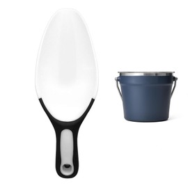 UXIETIN Rambler Ice Bucket Scoop Compatible with Yeti,Food grade PP Ice Scoop with Soft Grip Handle and Hanging Hole Compatible with YETI Rambler Beverage Bucket,Ice Maker