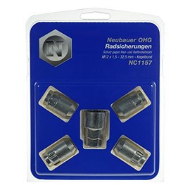 Lampa NC1157 Raddiebstahlsicherungsmuttern M12x1.5, Kegelsitz, Gesamtlänge 32,5mm, Schlüsselweite 19mm / 21mm