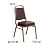 Flash Furniture HF1AGBN Trapezoidal-Back Stacking Banquet Chair, Brown Vinyl 2.5