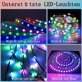 LOAMLIN WS2812B WS2811 LED Strip Controller SP621E, Music Bluetooth iOS/Android App Control Support Smart IC RGB LED Light Controller, USB Input for Dream Colour LED Light Project