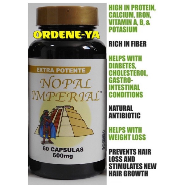 NOPAL IMPERIAL 600 mg 60 CAP Vital EXTRA POTENTE 100% ORIGINAL Alga Maya