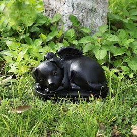Sleep Dog Angel Shape Urns for Ashes, Sleeping Dog Funeral Cremation Urns, Resin Dog Memorial Keepsake Memory Box Pet Cremation Urns Dog Keepsake Urns Dog Memorial Urn