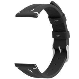 Lamshaw ID208 Plus Smart Watch Band, Slim Vintage Leather Strap Replacement Compatible for Quican ID208 Plus 1.8 Inches, aeac ID208 Plus, WMK ID208 Plus 1.8 Inches Smart Watch (Black)