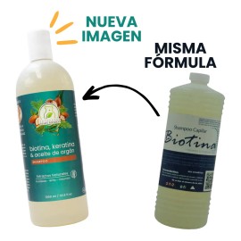 Shampoo Capilar Biotina + Aceite De Argán & Keratina 1 Litro