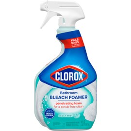 Clorox Disinfecting Bathroom Foamer with Bleach Original, Household Essentials, 30 Ounce Spray Bottle (Package May Vary)