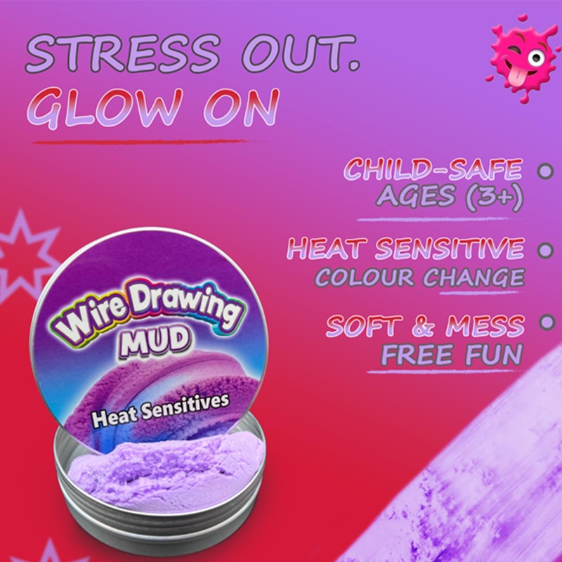 Heat Sensitive Mud - 2 x Squeezable Exciting Putties Non-Toxic