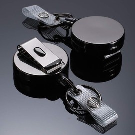 RUISPEED Metal Retractable Keyring with Dyneema Cord - Ideal as an ID Card Holder or Name Card Reel for Office and On the Go