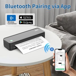 JADENS JADENS Wireless Portable Thermal Printer, 8.5'11' Thermal Paper, 300DPI, Bluetooth, Inkless, Compatible with iOS, Android & Laptop