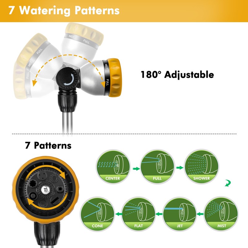 RESTMO Metal Watering Wand, Heavy Duty Garden Hose Wand with