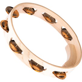 Meinl Percussion Artisan Wood Tambourine - 1-reihiges Tamburin - Durchmesser 10 Zoll - Ahorn / Bronze, Natur (AE-MTA1BO)