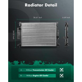 SCITOO Engine Cooling Radiator Assembly Compatible with Ford for Escape 2017-2019 1.5L 2.0L for Transit Connect 2019-2020 2.0L 2.5L for Lincoln for MKC 2015-2019 2.0L 2.3L Replaces# 13528