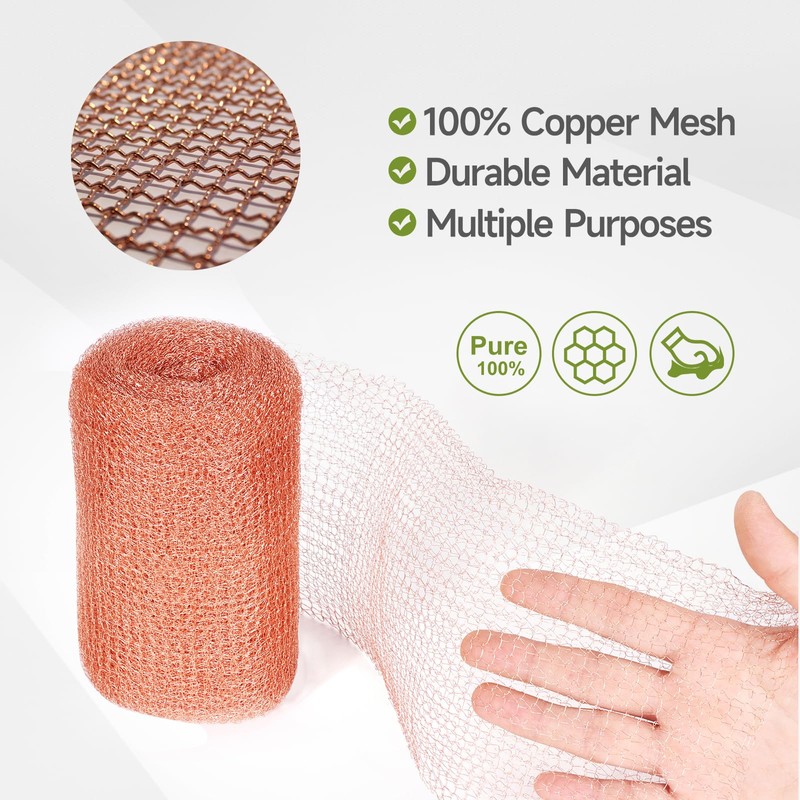 Witvalism Copper Mesh Rodent Control, 5in x 32ft Premium Copper