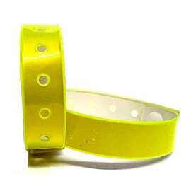 J&R Wristbands Vinyl Wristband 100-Piece Set (Neon Yellow)