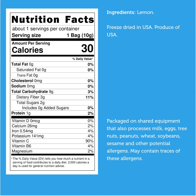 Arctic Farms Freeze Dried Garden Real Lemon, 100% Natural, No