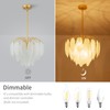 LumFurn 6-Lights Gold Chandeliers, Modern 3-Tier Pendant Light Fixture for