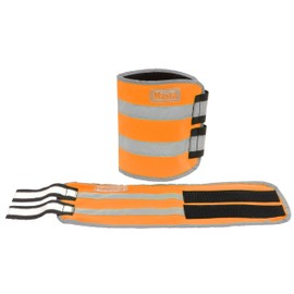 Masta Hi Vis Leg Wraps for Horses | Equestrian High Visibility Reflective Pair of Leg Wrap Fleece Lined | Waterproof Lightweight & Breathable Comfortable Hi Viz Fabric | Orange, Size Small