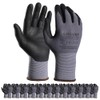 LOCCEF Work Gloves, Micro Foam Nitrile Coated, 12 Pairs, Seamless