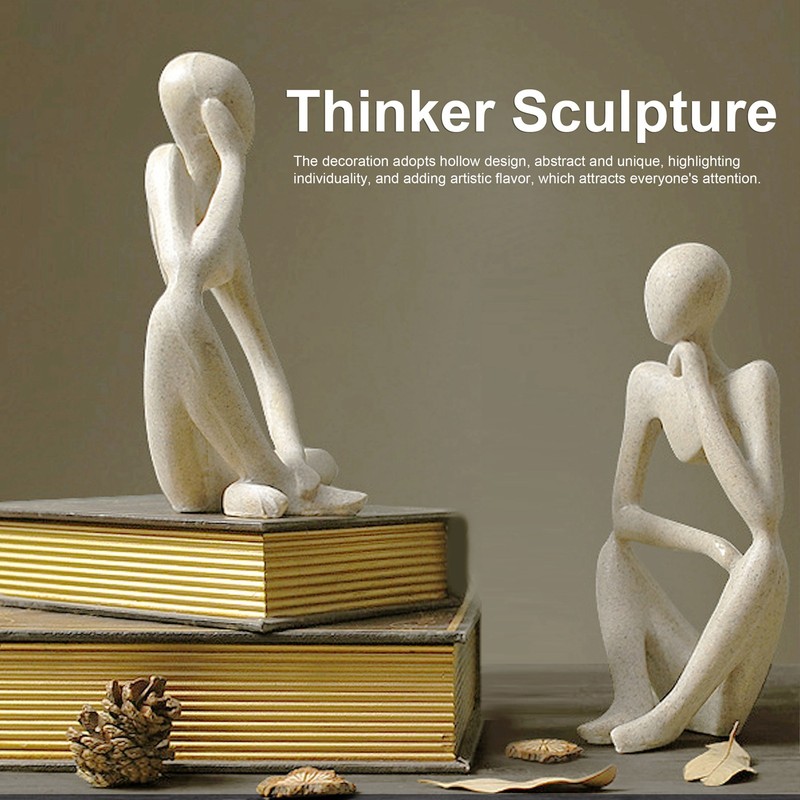 Thinker Statue Synthetic Resin Fine Polishing Unique Hollow Design Abstract