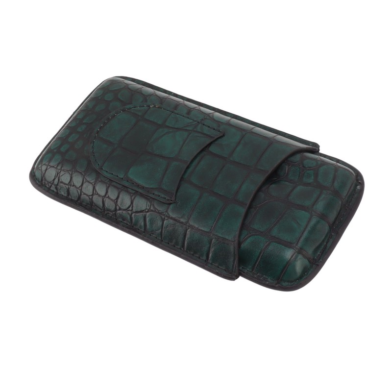 Artificial Leather Cigar Case Portable Lightweight Waterproof 3 Fingers Humidor