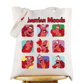 G2TUP Crab Sebastian Canvas Tote Bag Sebastian Fans Gift Sebastian Moods Shoulder Bag Sebastian Merchandise (Sebastian Moods TG)
