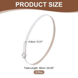 uxcell 1 Pair Replacement Ankle Strap for Heels Detachable Shoe Straps PU Leather Shoe Bands, Suede White