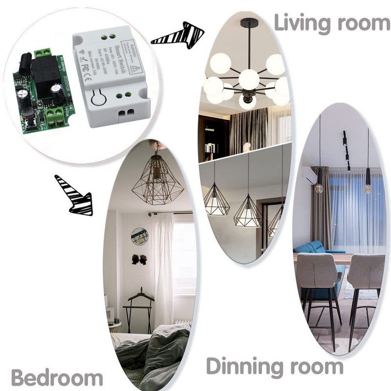 Qiulaofu Wireless Light Switch and Receiver Kit, No Wiring, No