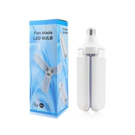 K JINGKELAI 45W LED Bulbs Super Brighter 45W Ceiling Fans led Bulb Lamps Foldable Household 3 Blades LED Light Bulbs,90 Angle Adjustable,E27 Medium Socket Base,4000Lm,Warm White 3000K