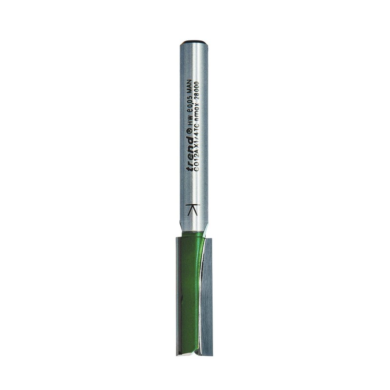Trend CraftPro Straight Two Flute Router Cutter Bit, 1/4 Inch
