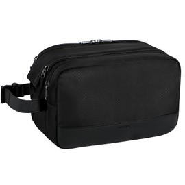 Voova Travel Toiletry Bag for Men Women, Wash Bag for Toiletries, Small Water-Resistant Makeup Shaving Organiser Bag for Traveling Essentials, Bathroom, Cosmetics, Black