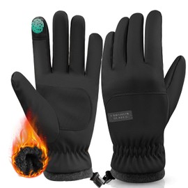 KUPETO Guantes para Frio Hombre y Mujer, Guantes Termicos Hombre Forrados para Mayor Calidez, Guantes para Nieve Impermeables A Prueba de Viento y Nieve con Cantalla táctil (Negro, Mujer)