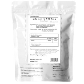 UKHealthHouse Vitamin C Tablets 1000mg | Chewable Orange Flavour | High Strength Vitamin C as Ascorbic Acid | Suitable for Vegetarian and Vegan (90 tabs)