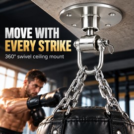 3.5 Inch Punching Bag Ceiling Mount, Iron Swivel Heavy Bag Hanger Bracket for Boxing and Speed Bags