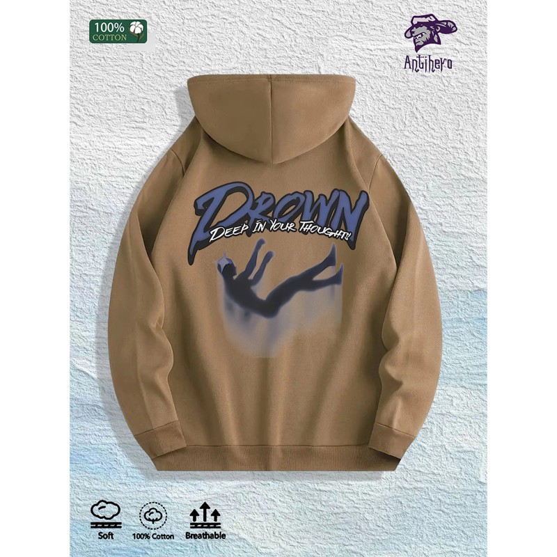 Antihero Drown Graphic Hoodie 100% Cotton US Warehouse 7 ColorsColor:
