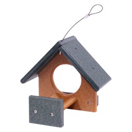 Amish-Made Peanut Butter Bird Feeder, Eco-Friendly Poly-Wood, Fits 18 Oz. Jar of Peanut Butter (Turf Green/Cedar)