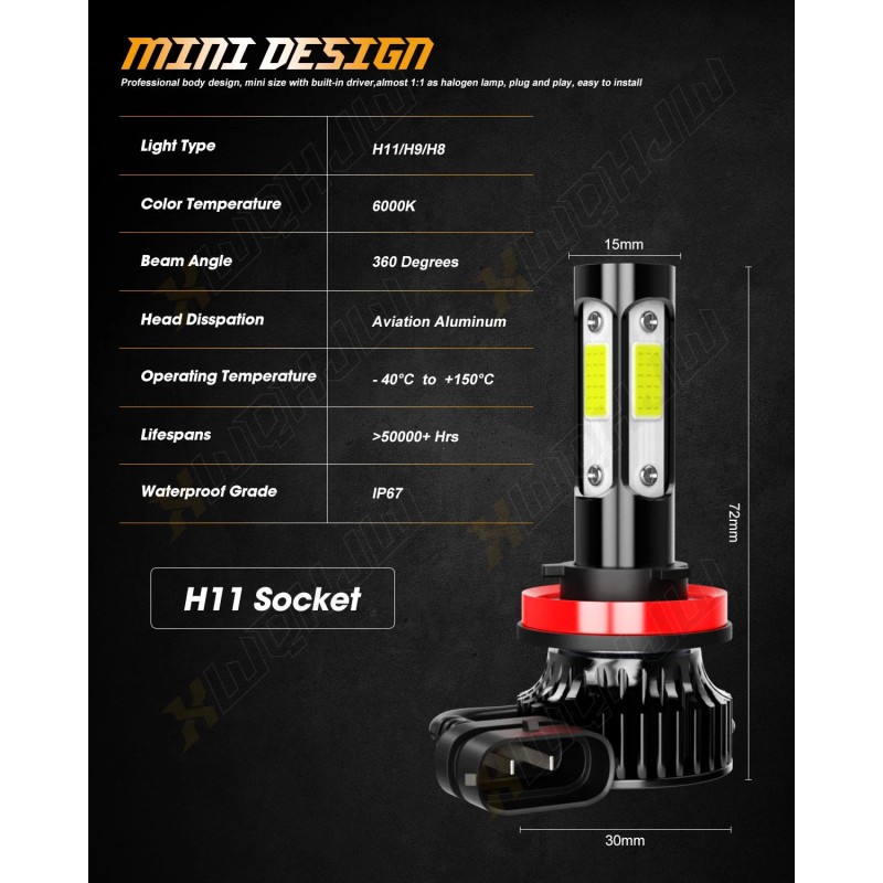 CHUSYYRAY 9005 H11 H11 LED Headlight + Fog Light Super