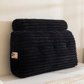 HIGOGOGO Triangular Headboard Wedge Pillow with a Cylindrical Pillow and Memory Foam Filling, Daybed Pillows for Sitting up, Reading or Working with Removable Cover,Twin 39.4"x19.7"