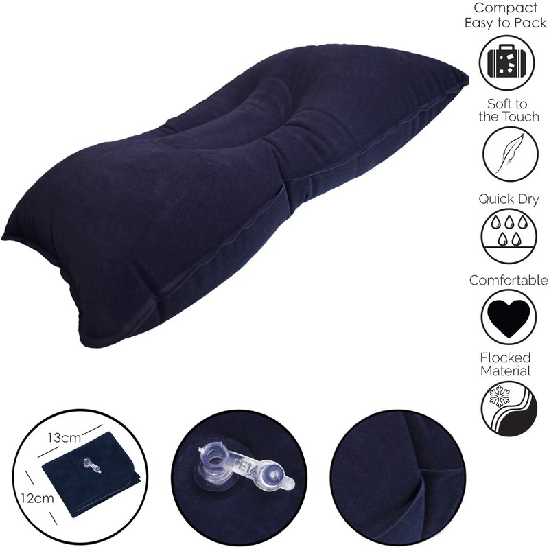 Almohadas inflables de viaje TRIXES azules (Set de 2)