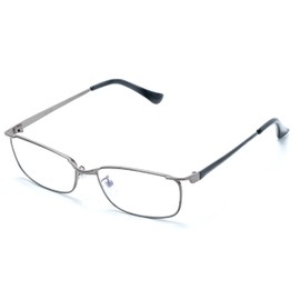 メイガン(Meigan) 老眼鏡 メンズ おしゃれ フレーム ライブラリースタイル 非球面レンズ ブルーライトカット 軽量 スクエア メタル 度数 ＋1.50 497215