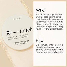 HALEYS Re-touch Soft Focus Setting Powder (Light Medium) - Ultra-Blurring, Lightweight, Non-Caking, Nourishes, Smoothens for Filter-Like Finish, Translucent Loose Powder