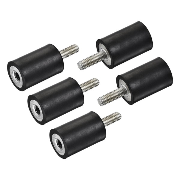 sourcing map M6 Rubber Mounts, 5pcs Male/Female Vibration Isolator Shock