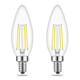 SSXBF E14 European Base LED Candelabra Light Bulbs 40W Equivalent, Daylight White 6000K, 400LM, B11 4W Bulbs for for Turkish Lamp, European Chandeliers, 2 Pack