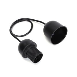 E27 Plastic Lamp Socket Cable 2 x 0.75 mm² 0.5 m Black Ideal for Indoor and Outdoor Lighting